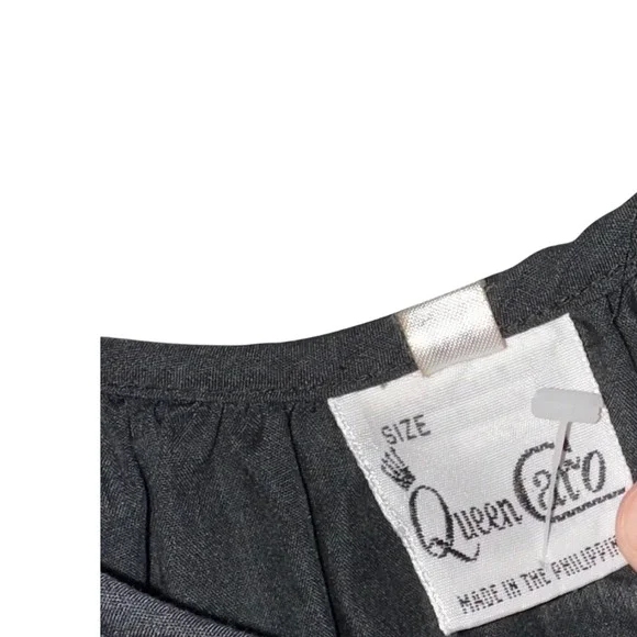 Vintage Queen Cato Embroidered Floral Dress Scalloped Hem Short Sleeve Size 2X - Picture 5 of 7